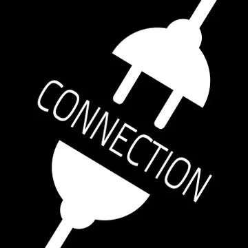 Concept connection or disconnection electricity. White power plug on black ba 스톡 일러스트