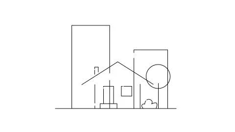 Concept of construction flat style house, isolated on white background. Illustrazione stock