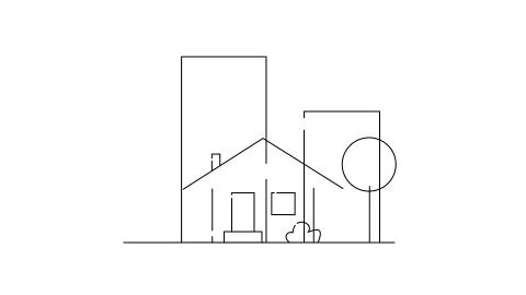 Concept of construction flat style house, isolated on white background. Stock Illustration