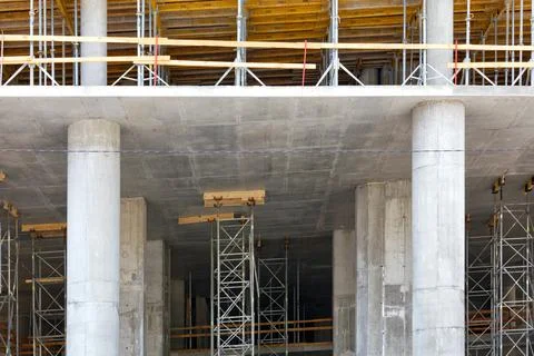 The concept of construction of new buildings using a monolithic-frame method, Stock Photos