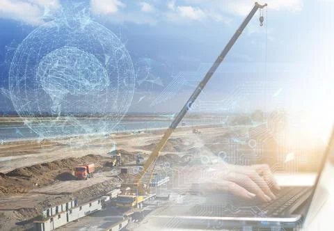 The concept of construction, processing and analysis of the obtained data usi Stock Photos