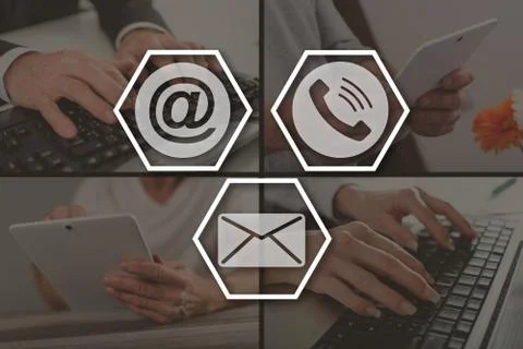 Concept of contact Stock-Fotos