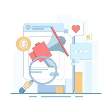 Concept of content creation and data analysis 스톡 일러스트