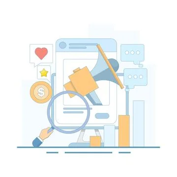 Concept of content creation and data analysis 스톡 일러스트