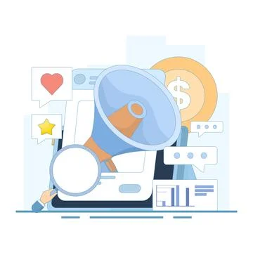 Concept of content creation and data analysis 스톡 일러스트