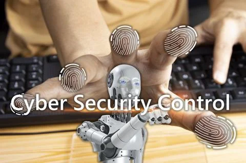 The concept of controlling cybersecurity with artificial intelligence Фото