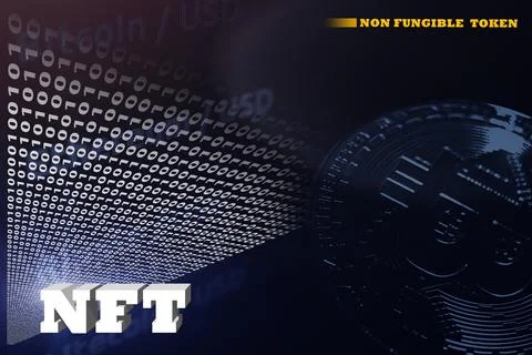 Concept of converting a work of art into a unique token. ART to NFT, non-fung Stock Illustration