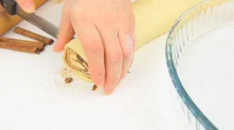 The concept of cooking cinnamon rolls Stock Footage 59701541