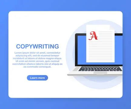 Concept for Copywriting, content development, freelance, blog post. Vector il Illustrazione stock