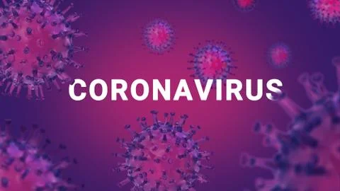 Concept corona Virus Background with text and purple color. Stock Illustration