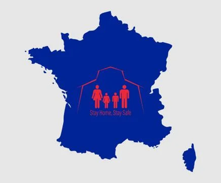 Concept Coronavirus. France map. Vector Corona virus outbreak with France map Stockillustratie