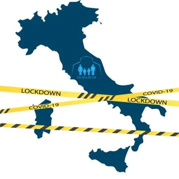 Concept Coronavirus. Italy map. Vector Corona virus outbreak with Italy map.  Illustrazione stock