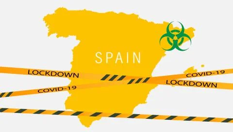 Concept Coronavirus. spain map. Vector Corona virus outbreak with Spain map.  Illustrazione stock