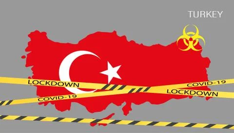 Concept Coronavirus. Turkey map. Vector Corona virus outbreak with Turkey map Illustrazione stock