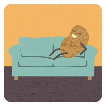 Concept couch potato Stock Illustration