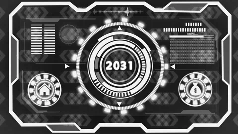Concept of counting years. 2031 year symbol digital concept. Stock Footage 327758680