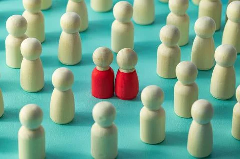 Concept of a couple and union between two people. Stock Photos
