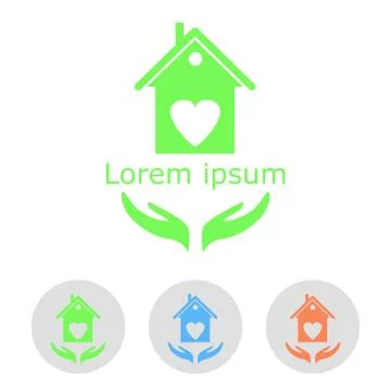 Concept of a cozy home with sample text and icons Stock Illustration