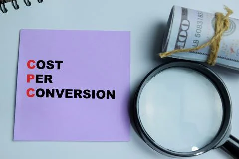 Concept of CPC - Cost Per Conversion write on sticky notes Stock Photos