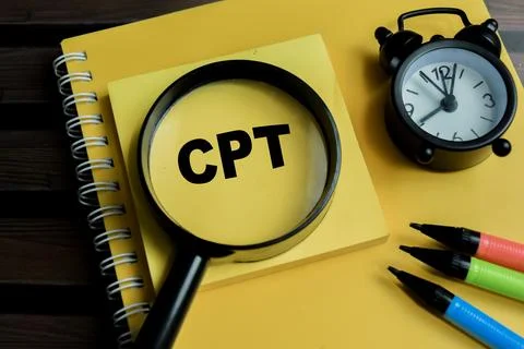 Concept of CPT - Client Processing Time write on sticky notes Stock Photos