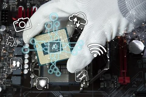 Concept, CPU, AI used to control everything around using artificial intelli.. Foto stock