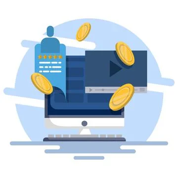 Concept create blog idea vlog make money, income monetize online Stock Illustration