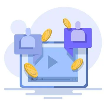 Concept create blog idea vlog make money, income monetize online Stock Illustration