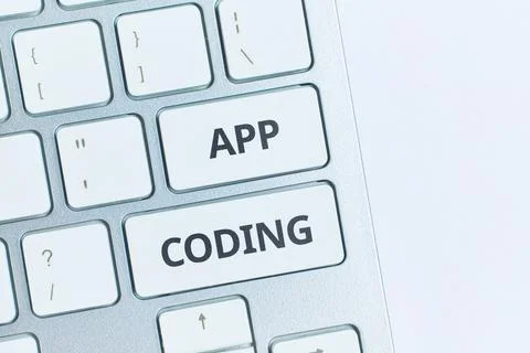 The concept of creating applications for mobile devices smartphone and tablet Foto stock