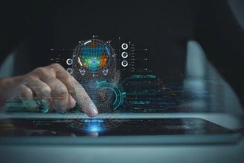 Concept of creating artificial intelligence capable of various fields By us.. Foto stock