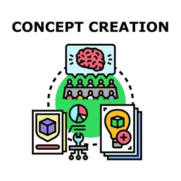 Concept creation business planning process development Stock Illustration