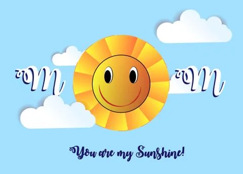 Concept of creative design of a greeting card with a smiling sun and inscript Stock Illustration