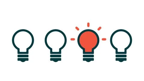 Concept of creative idea with light bulb Stock Illustration