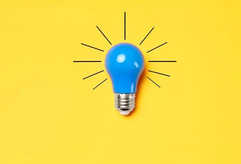 Concept creative idea with lightbulb on yellow background Foto stock