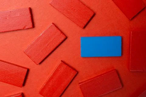 Concept creative, logical thinking, art. the domino   concept for business Stock Photos