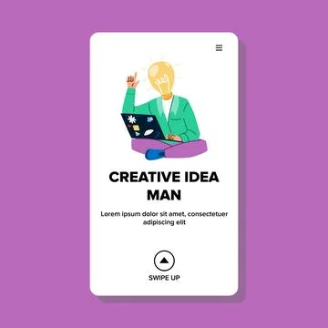 Concept creative man idea vector Stock Illustration