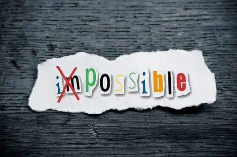Concept creative message  - impossible Stock Photos