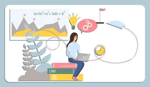 The concept of the creative process and the introduction of a new idea. Stock Illustration