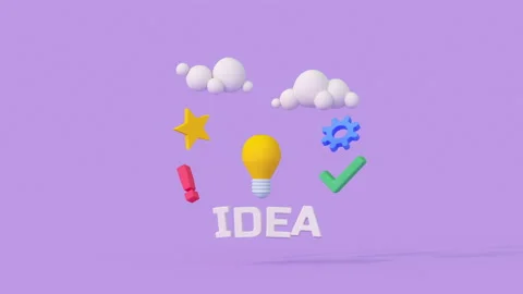 Concept of creative thinking and innovation idea 3D render animation Stock Footage 224112221