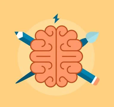 Concept of creativity and intelligence Stock Illustration
