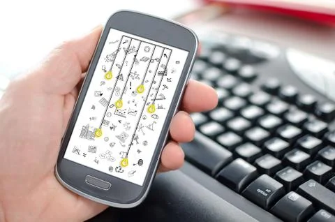 Concept of creativity on a smartphone Foto stock