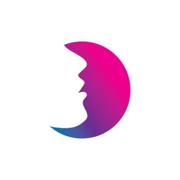 The concept of the crescent woman's logo. Stock Illustration