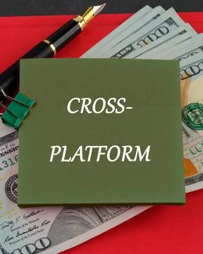Concept of cross-platform software web development. Words CROSS-PLATFORM writ Stock Photos