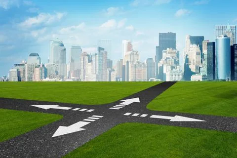 Concept of crossroads in uncertainty concept Stock Illustration