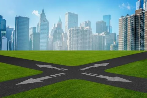 Concept of crossroads in uncertainty concept 스톡 일러스트