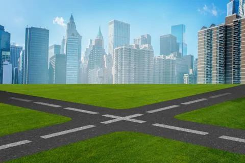 Concept of crossroads in uncertainty concept Stock Illustration