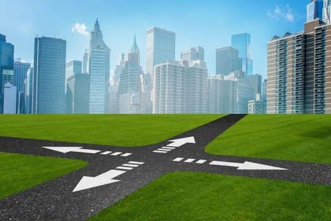 Concept of crossroads in uncertainty concept 스톡 일러스트