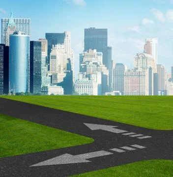 Concept of crossroads in uncertainty concept Stock Illustration
