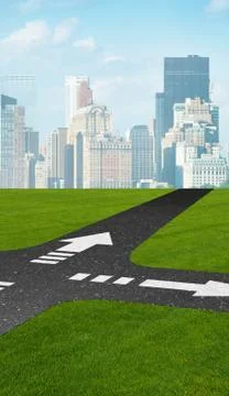 Concept of crossroads in uncertainty concept Stock Illustration