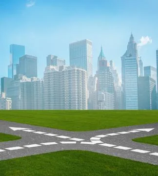 The concept of crossroads in uncertainty concept 스톡 일러스트