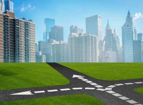 Concept of crossroads in uncertainty concept 스톡 일러스트
